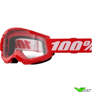 Motocross Goggle 100% Strata 2 Red - Clear Lens