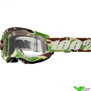 Motocross Goggle 100% Strata 2 War Camo - Clear Lens