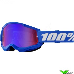 Motocross Goggle 100% Strata 2 Blue - Red/Blue Mirror Lens