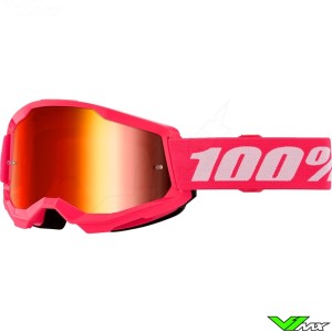 Motocross Goggle 100% Strata 2 Pink - Red Mirror Lens