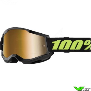 Motocross Goggle 100% Strata 2 Solar Eclipse - Gold Mirror Lens
