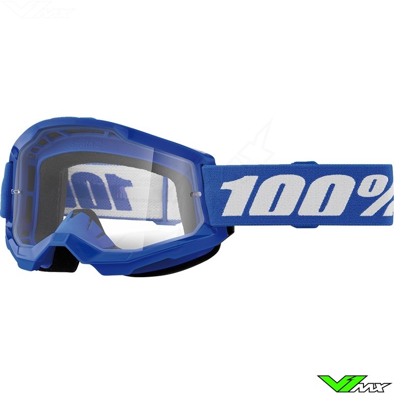 Kinder Crossbril 100% Strata 2 Youth Blauw - Heldere lens