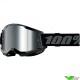 Youth Motocross Goggle 100% Strata 2 Youth Black - Silver Mirror Lens