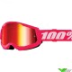 Youth Motocross Goggle 100% Strata 2 Youth Pink - Red Mirror Lens