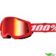 Youth Motocross Goggle 100% Strata 2 Youth Red - Red Mirror Lens