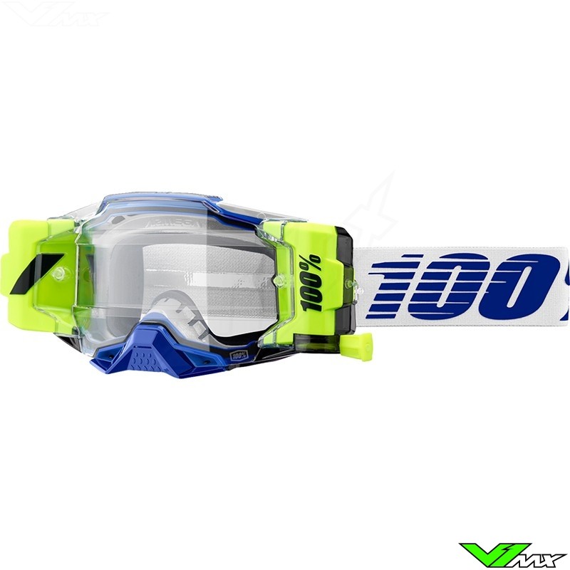 Motocross Goggles with Roll-off 100% Armega Forecast Blue White