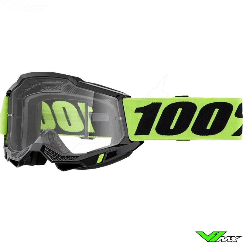 Motocross Goggle 100% Accuri 2 OTG Neon Yellow - Clear Lens