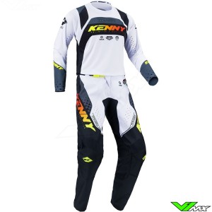 Kenny Track Focus 2023 Motocross Gear Combo - Black / White