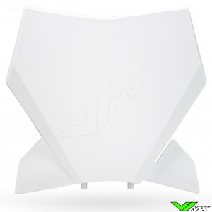 UFO Front Number Plate White - KTM 125SX 250SX 250SX-F 300SX 350SX-F 450SX-F