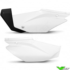 UFO Side Number Plates White - Honda CRF110F
