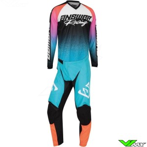 Answer Syncron Prism Motocross Gear Combo - Astana / Rhodamine / Hyper Orange (32/36/L/XL)