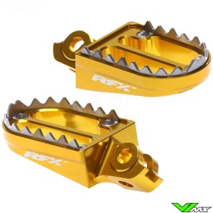 RFX Pro Footpegs Shark Teeth Yellow - Suzuki RMZ250 RMZ450