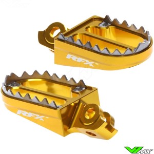RFX Pro Footpegs Shark Teeth Yellow - Suzuki RMZ450