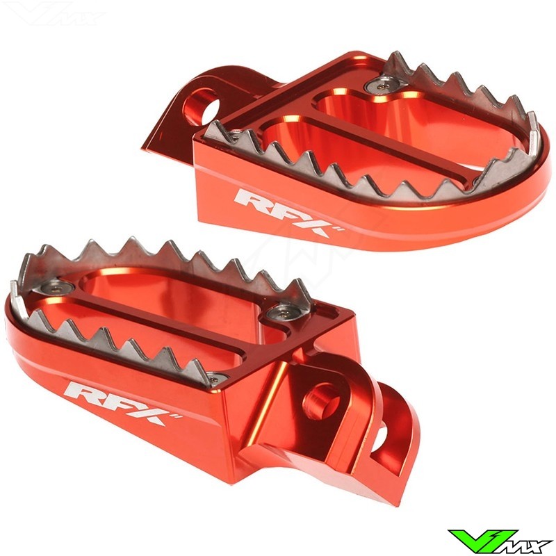 RFX Pro Footpegs Shark Teeth Orange - KTM