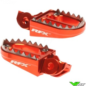 RFX Pro Footpegs Shark Teeth Orange - KTM GasGas