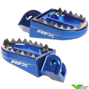 RFX Pro Footpegs Shark Teeth Blue - Husqvarna Husaberg Sherco