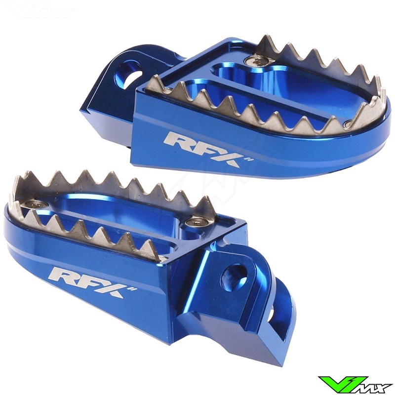 RFX Pro Footpegs Shark Teeth Blue - Husqvarna
