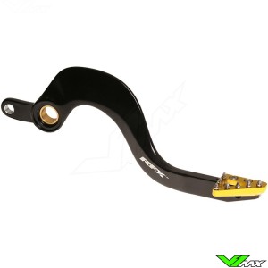 RFX Pro Brake Pedal Solid Tip Black / Yellow - Suzuki RMZ250 RMZ450