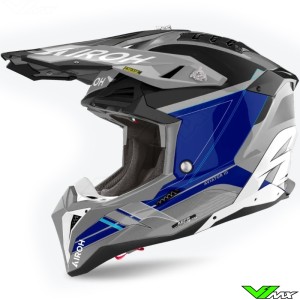 Airoh Aviator 3 Saber Motocross Helmet - Blue / Grey