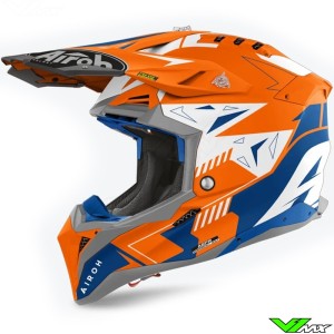 Airoh Aviator 3 Spin Motocross Helmet - Orange / Blue / Matte