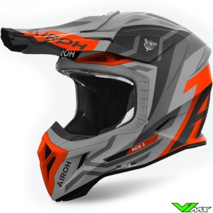 Airoh Aviator Ace 2 Ground Motocross Helmet - Orange / Grey / Matte