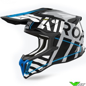 Airoh Strycker Brave Motocross Helmet - Blue / Grey