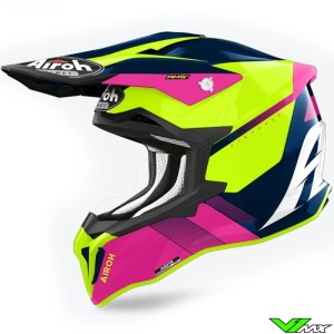 Airoh Strycker Blazer Motocross Helmet - Pink / Blue