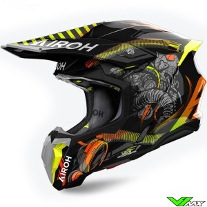 Airoh Twist 3.0 Toxic Motocross Helmet - Fluo Yellow / Orange / Black