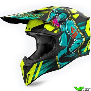 Airoh Wraaap Cyber Motocross Helmet - Fluo Yellow / Matte