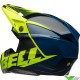 Bell Moto-10 Sliced Crosshelm - Blauw / Fluo Geel