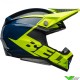 Bell Moto-10 Sliced Crosshelm - Blauw / Fluo Geel