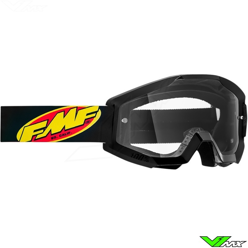 FMF Powercore Crossbril Zwart - Clear lens