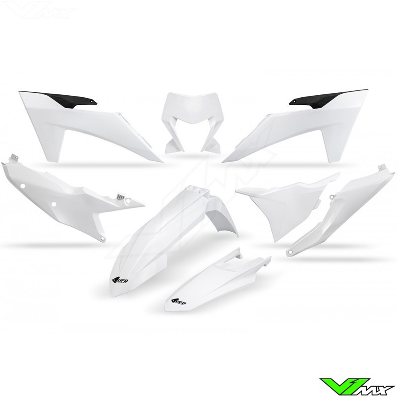 UFO Plastic Kit White - KTM 150EXC 250EXC 250EXC-F 300EXC 350EXC-F 450EXC 500EXC