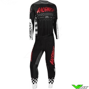 Answer Elite Redzone Motocross Gear Combo - Red / Black