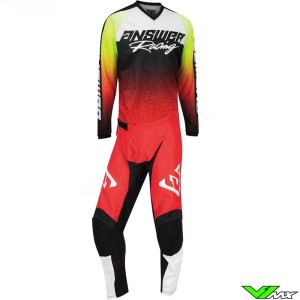 Answer Syncron Prism 2022 Motocross Gear Combo - Red / Hyper Acid / White