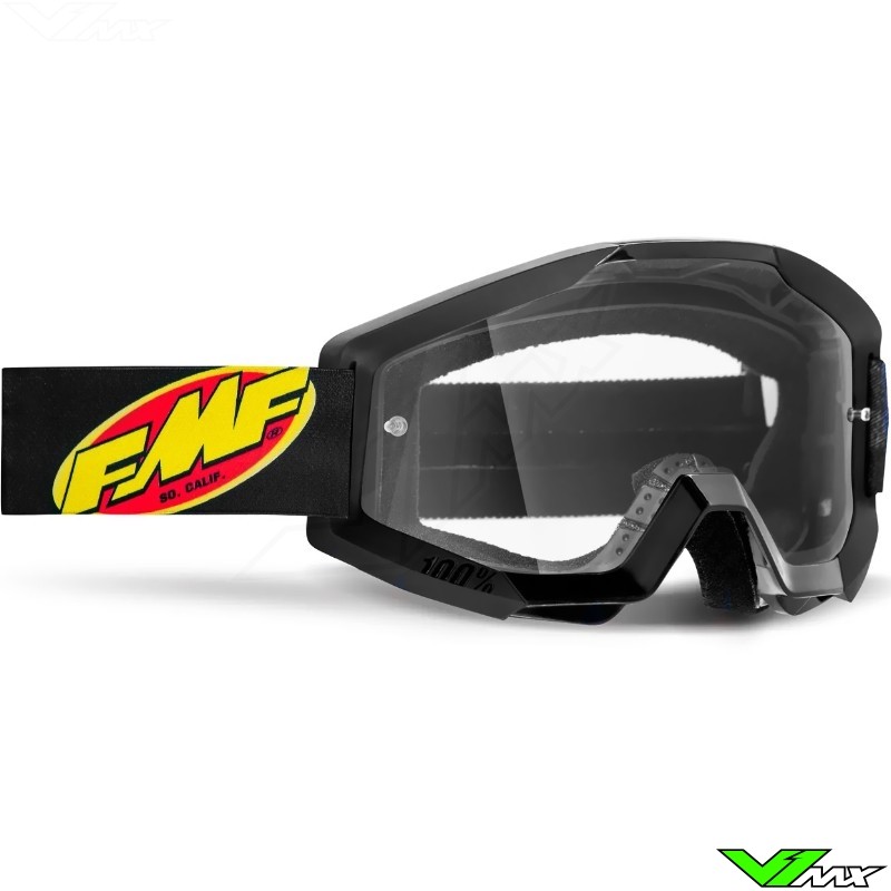 FMF Powercore Kinder Crossbril Zwart - Clear lens