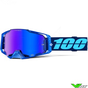 100% Armega Coupe Motocross Goggle - Hiper Blue Mirror Lens