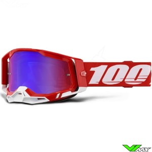 100% Racecraft 2 Motocross Goggle - Red / Blue/Red Mirror Lens