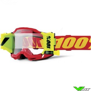 100% Accuri 2 Forecast Motocross Goggles with Roll-off - Red / Yellow