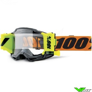 100% Accuri 2 Forecast Motocross Goggles with Roll-off - Orange / Black