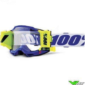 100% Accuri 2 Forecast Motocross Goggles with Roll-off - Blue / White