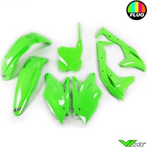 UFO Plastic Kit Fluo Green - Kawasaki KXF250
