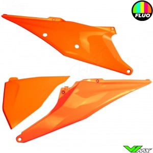 UFO Side Number Plates with Airbox Cover Fluo Orange - KTM