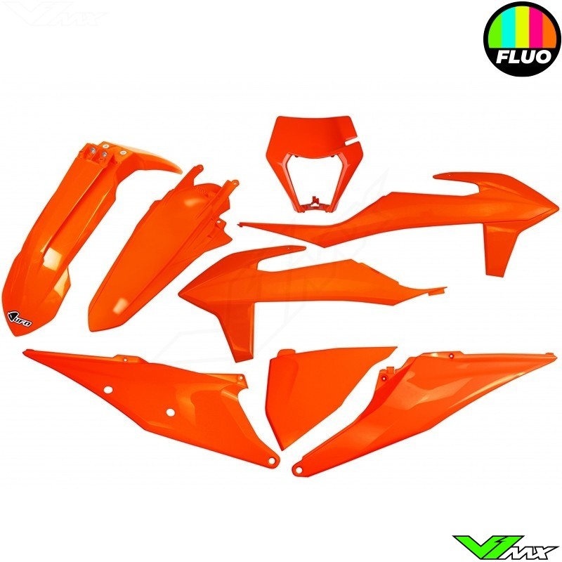 UFO Kappenset met Koplamp Plastic Neon Oranje - KTM 150EXC 250EXC 250EXC-F 300EXC 350EXC-F 450EXC 500EXC