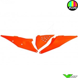 UFO Zijnummerplaten met Vented Luchtfilterbakdeksel Neon Oranje - KTM