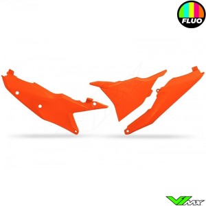 UFO Side Number Plates with Airbox Cover Neon Orange - KTM