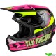 Fly Racing Kinetic Scorched Kinder Crosshelm - Neon Roze / Fluo Geel