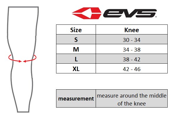 Evs Knee Brace Size Chart