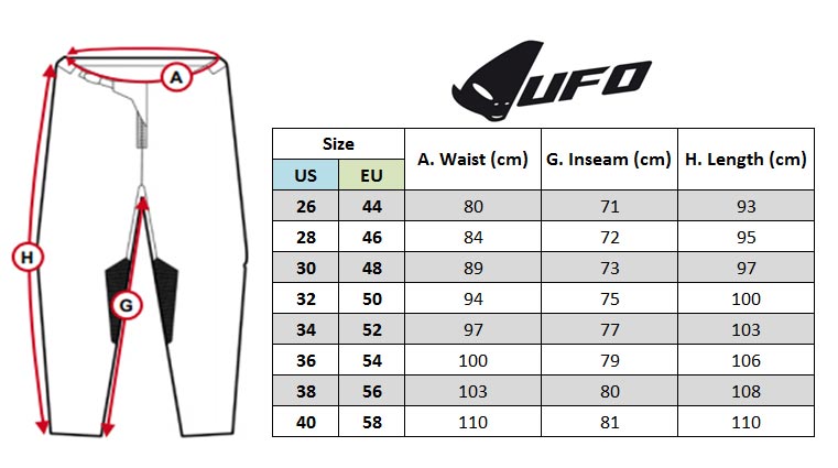 Mx Pants Size Chart