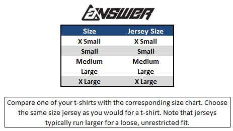 Kids Jersey Size Chart